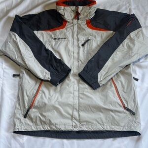Columbia Black and Gray Jacket with Orange Highlights